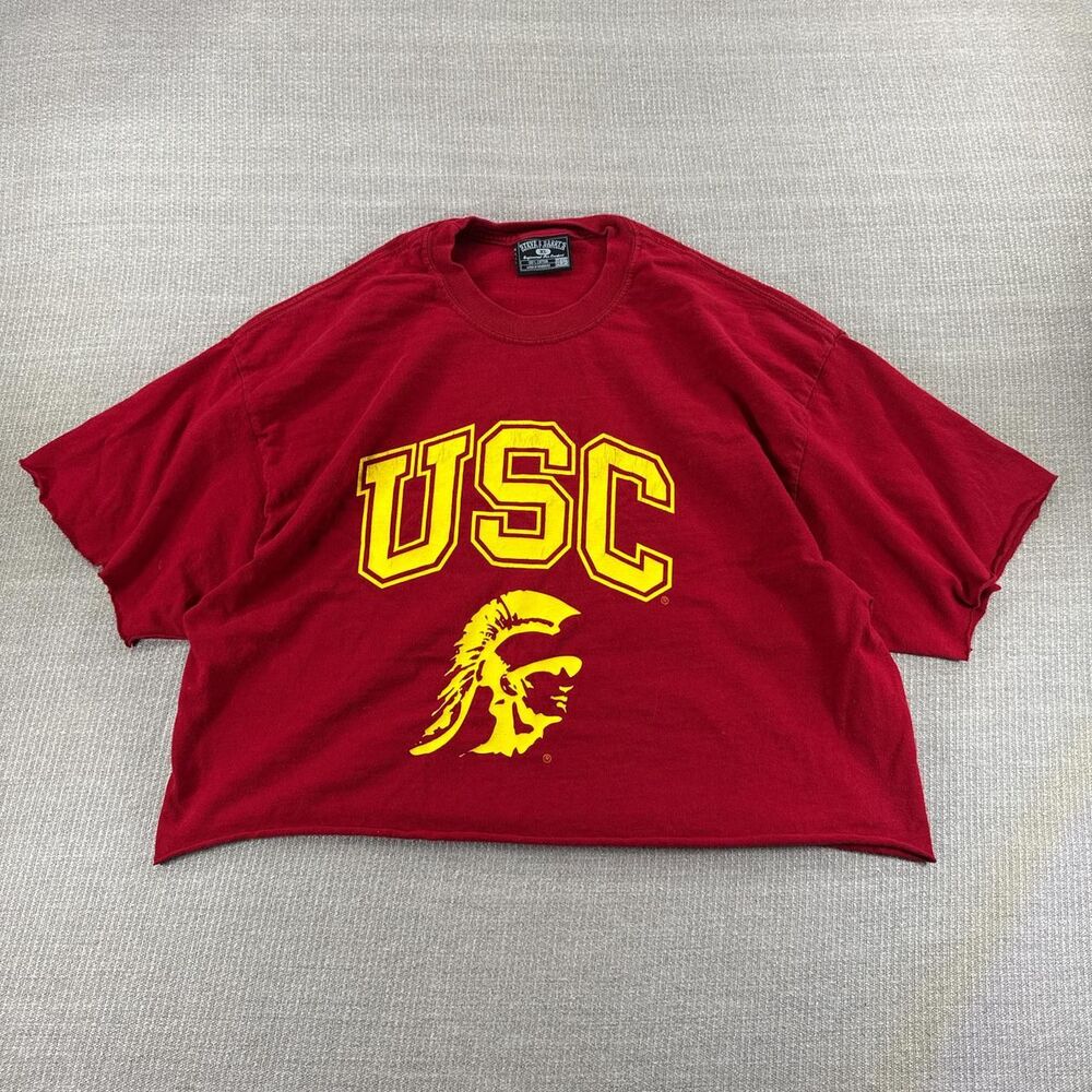 USC Trojans cropped red and yellow t-shirt #USCtrojans tee Size XL